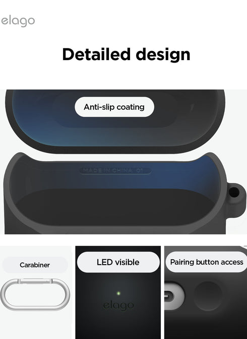 elago Samsung Galaxy Buds 3 / 3 PRO Case Silicone Hang with Carabiner